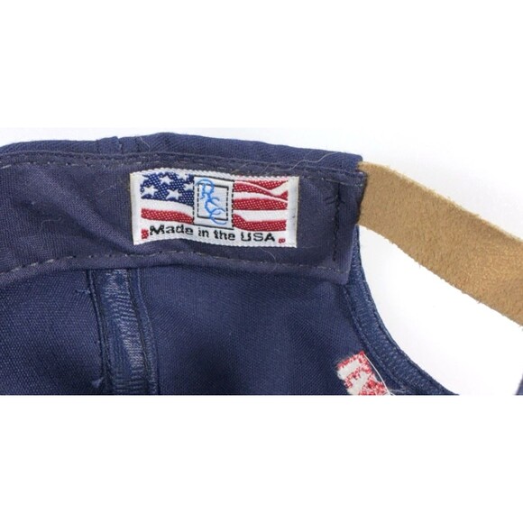 Vintage R.J Reynolds Philip Morris "Leaf Department" Navy Blue Strap Back Hat - Picture 11 of 12